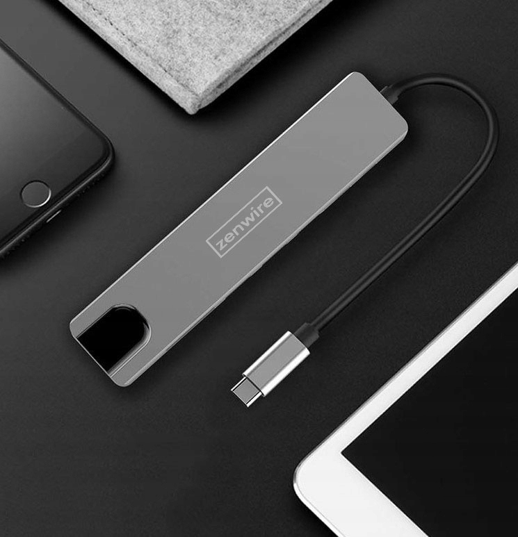 ADAPTER HUB 9w1 USB-C HDMI RJ45 Fast Ethernet SD do Macbook Air Pro M1 M2 M3 Zenwire - Zdjęcie nr 3