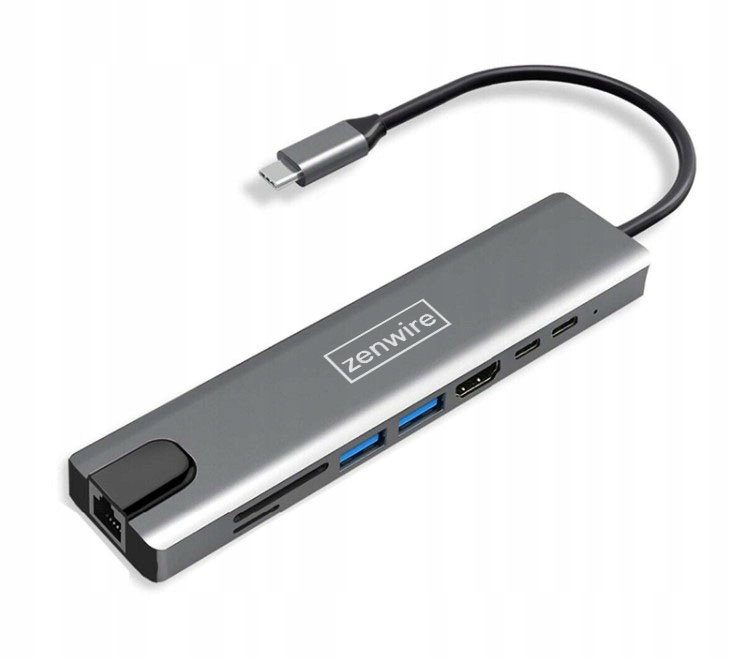 ADAPTER HUB 9w1 USB-C HDMI RJ45 Fast Ethernet SD do Macbook Air Pro M1 M2 M3 Zenwire - Zdjęcie nr 7