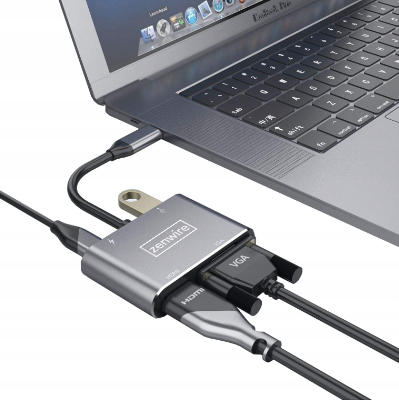 ADAPTER HUB Przejściówka USB-C 4W1 HDMI 4K VGA USB Zenwire - Zdjęcie nr 3
