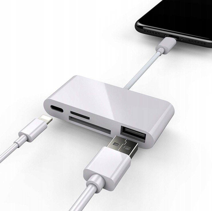 Adapter Czytnik Kart Lightning micro SD USB iPhone - Zdjęcie nr 3