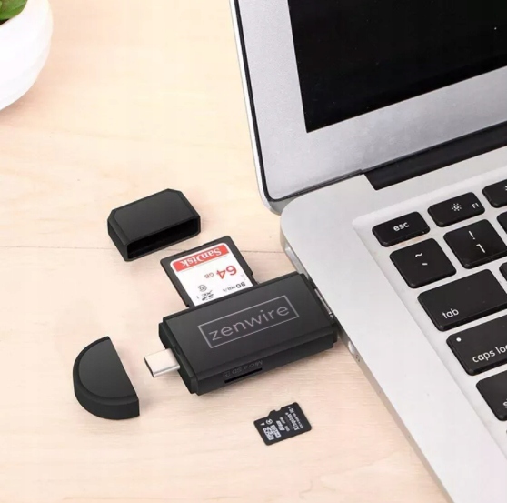 Czytnik Kart Pamięci SD 5w1 Pendrive Micro USB USB-C OTG Adapter MicroSD TF Waga produktu z opakowaniem jednostkowym 0.1 kg