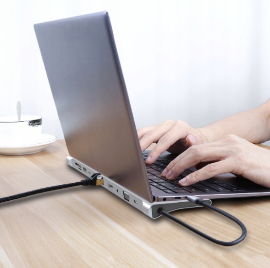STACJA DOKUJĄCA HUB USB-C 11w1 VGA RJ45 HDMI 4K M1 - Zdjęcie nr 6
