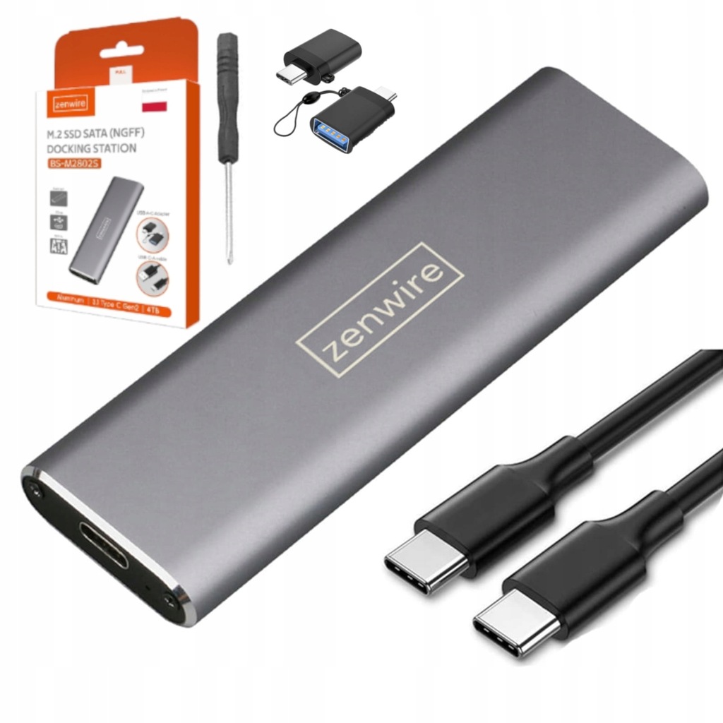 Adapter Kieszeń na dysk SSD m.2 USB-C obudowa m2 SATA Zenwire - Zdjęcie nr 1