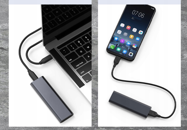 Adapter Kieszeń na dysk SSD m.2 USB-C obudowa m2 SATA Zenwire - Zdjęcie nr 5