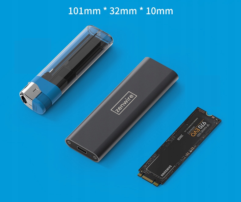 Adapter Kieszeń na dysk SSD m.2 USB-C obudowa m2 SATA Zenwire - Zdjęcie nr 7