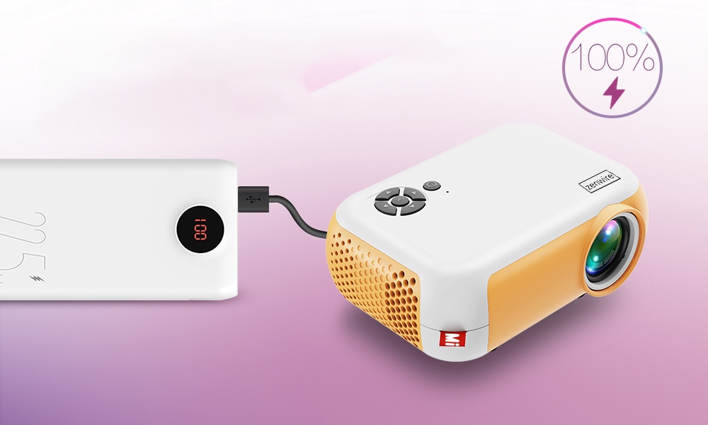 PRZENOŚNY RZUTNIK MINI PROJEKTOR LED FULL HD 1080p USB 1800lm 2000:1 100" cali Zenwire A10 - Zdjęcie nr 13