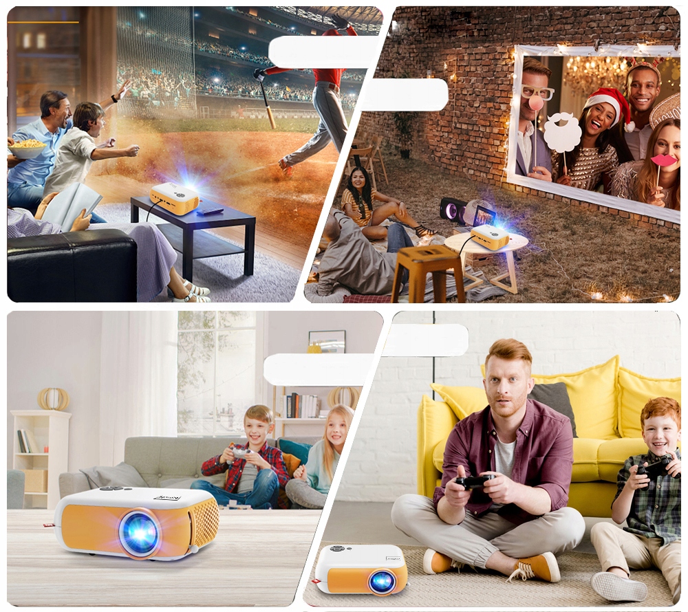 PRZENOŚNY RZUTNIK MINI PROJEKTOR LED FULL HD 1080p USB 1800lm 2000:1 100" cali Zenwire A10 - Zdjęcie nr 6