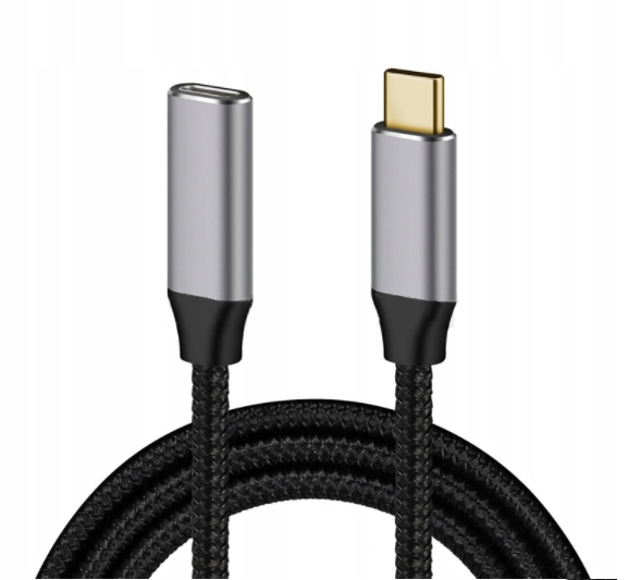 KABEL Przewód Przedłużacz USB-C Żeński Thunderbolt 3.0/4.0 4K 60 Hz 10GB 100W 1M - Zdjęcie nr 3
