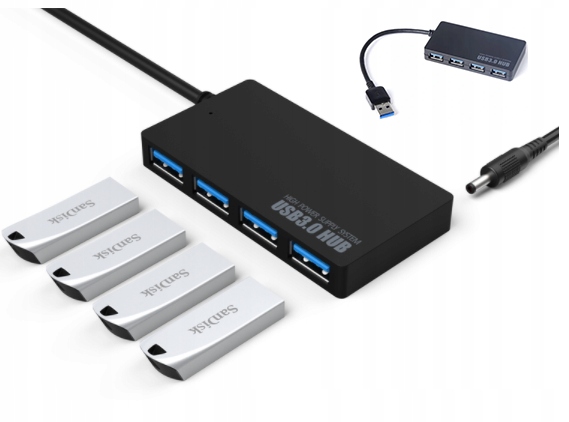HUB 4w1 ROZGAŁĘŹNIK ROZDZIELACZ PORTÓW 4x USB 3.0 - Zdjęcie nr 3