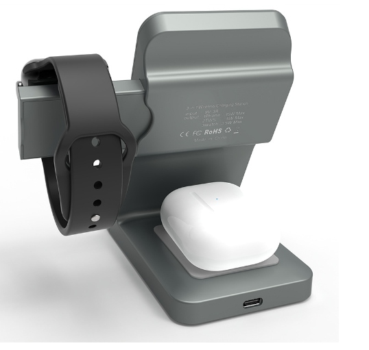 Ładowarka indukcyjna 3w1 do Samsung s21 S20 Apple + AirPods Buds Apple Watch 15W - Zdjęcie nr 7