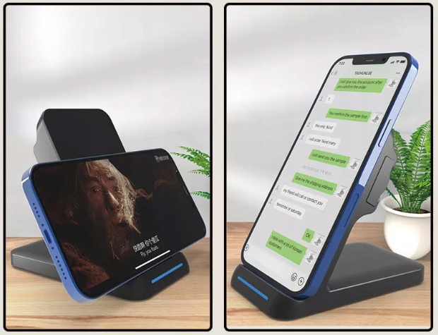 Ładowarka indukcyjna 3w1 do Samsung s21 S20 Apple + AirPods Buds Apple Watch 15W - Zdjęcie nr 9