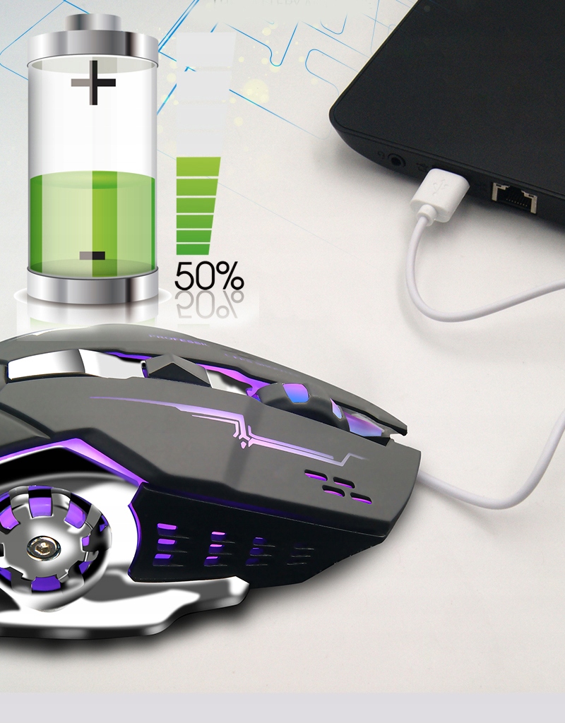 Myszka BEZPRZEWODOWA Mysz GAMINGOWA dla GRACZY do Laptopa Komputera GIER PC Model Myszka Bezprzewodowa Gamingowa dla Graczy LED G8