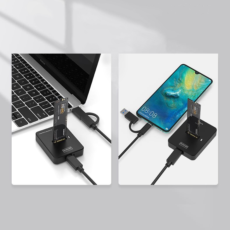 Adapter SSD M2 NVME PCie/SATA NGFF kieszeń na dysk obudowa M.2 USB-C 10 GB/s Zenwire - Zdjęcie nr 10