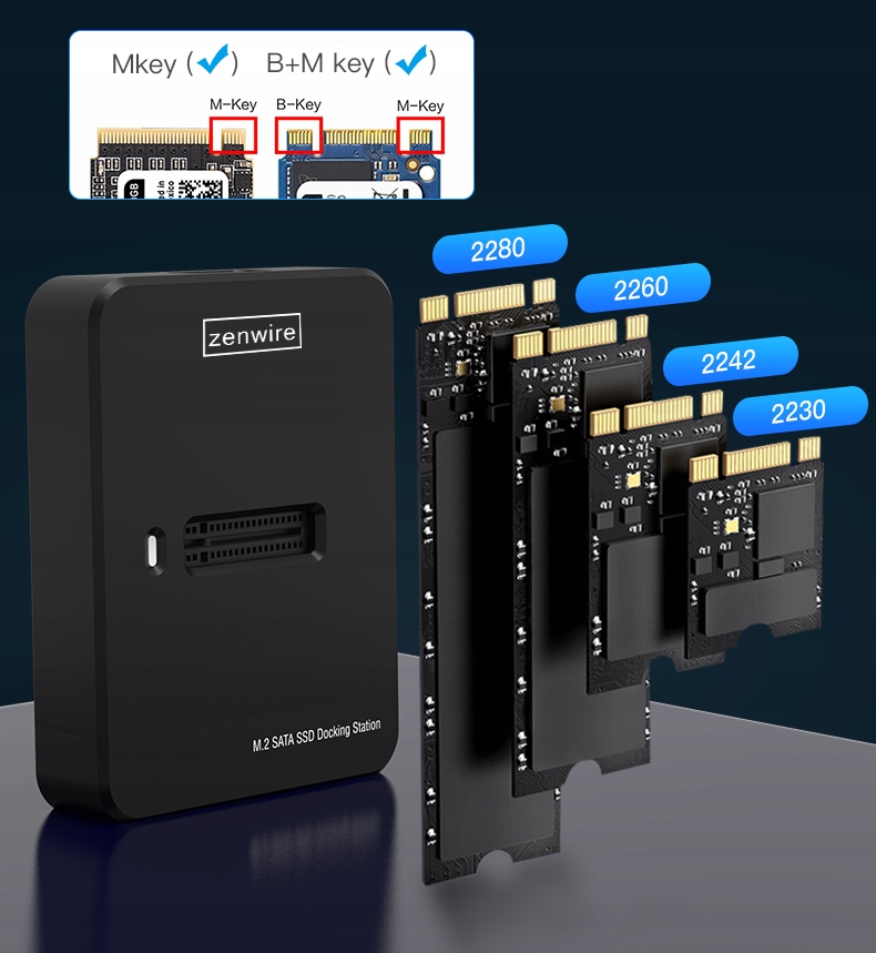 Adapter SSD M2 NVME PCie/SATA NGFF kieszeń na dysk obudowa M.2 USB-C 10 GB/s Zenwire - Zdjęcie nr 2
