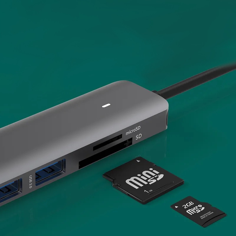 HUB USB-C 7W1 3x USB 3.0 Czytnik Kart SD TF COMBO Zenwire - Zdjęcie nr 3