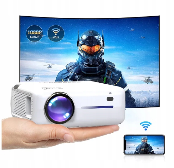 Projektor Rzutnik Full HD 4K 9000lm 300ansi 2000:1 WiFi 2.4/5 GHz Android 9 Bluetooth 5.0 HDMI USB Zenwire e520h - Zdjęcie nr 9