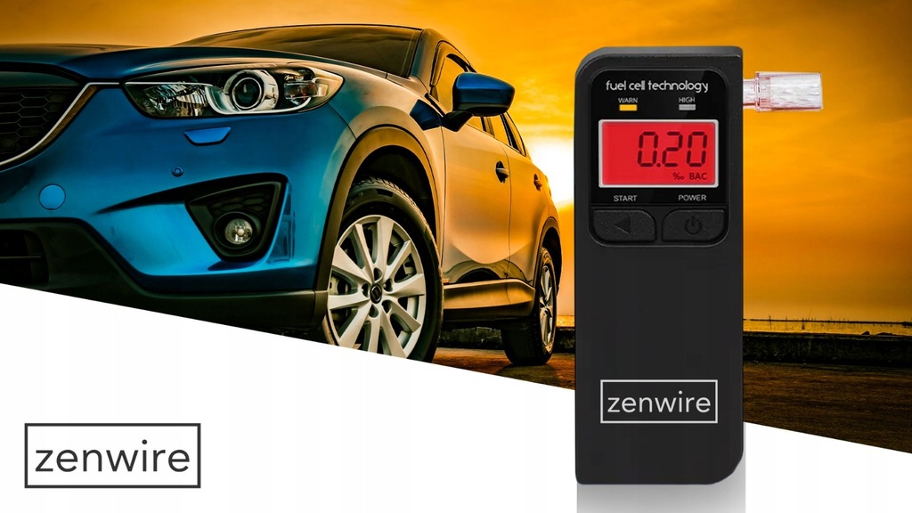 ALKOMAT Profesjonalny Elektrochemiczny z Wyświetlaczem elektronicznym LCD cyfrowym Zenwire F4 z 5 ustnikami w zestawie - Zdjęcie nr 3
