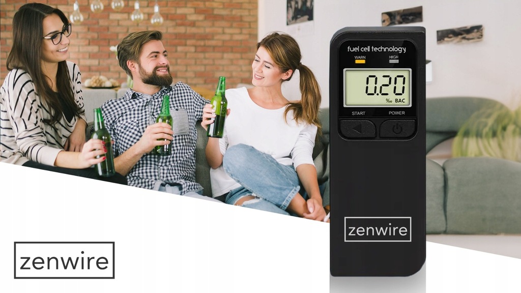 ALKOMAT Profesjonalny Elektrochemiczny z Wyświetlaczem elektronicznym LCD cyfrowym Zenwire F4 z 5 ustnikami w zestawie - Zdjęcie nr 4