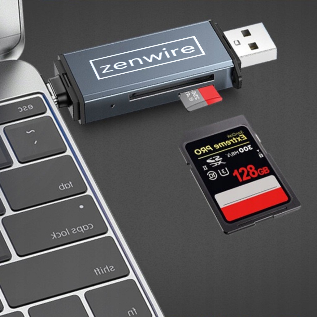 Czytnik Kart Pamięci SD USB 3.0 USB-C Adapter 4w1 SD + MICRO SD TF 5 Gb/s do 2TB - Zdjęcie nr 4