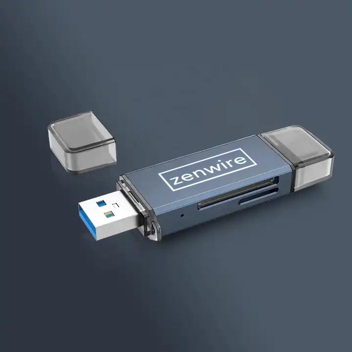 Czytnik Kart Pamięci SD USB 3.0 USB-C Adapter 4w1 SD + MICRO SD TF 5 Gb/s do 2TB - Zdjęcie nr 5