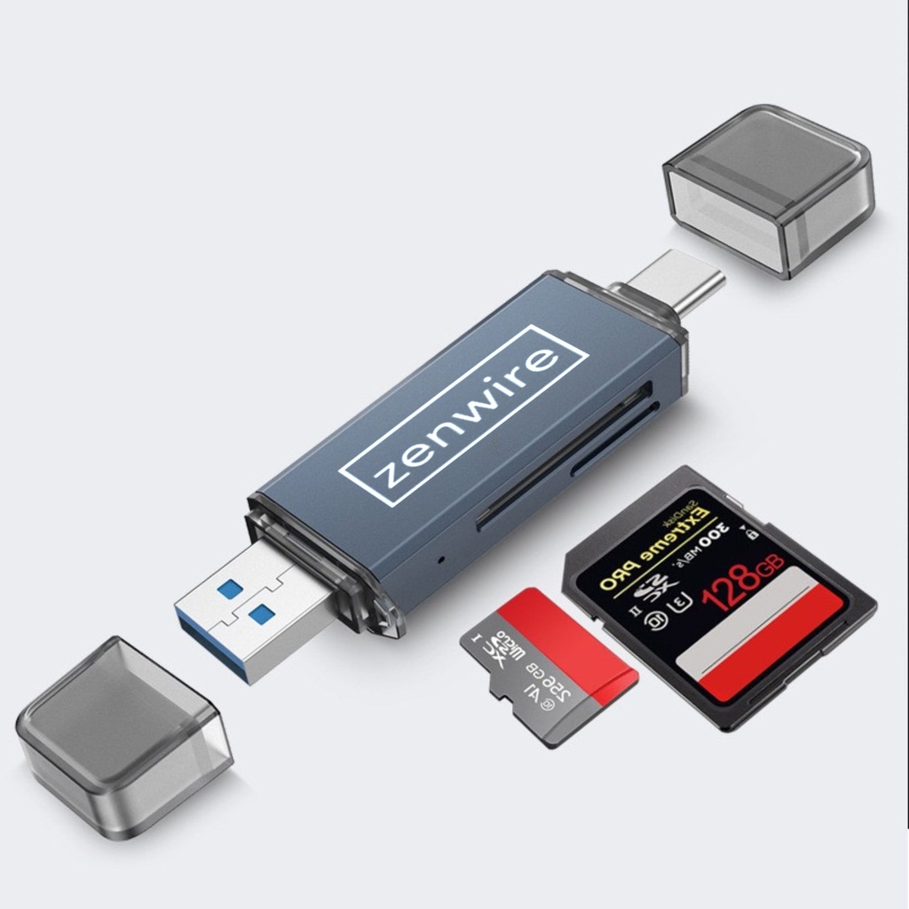 Czytnik Kart Pamięci SD USB 3.0 USB-C Adapter 4w1 SD + MICRO SD TF 5 Gb/s do 2TB - Zdjęcie nr 7