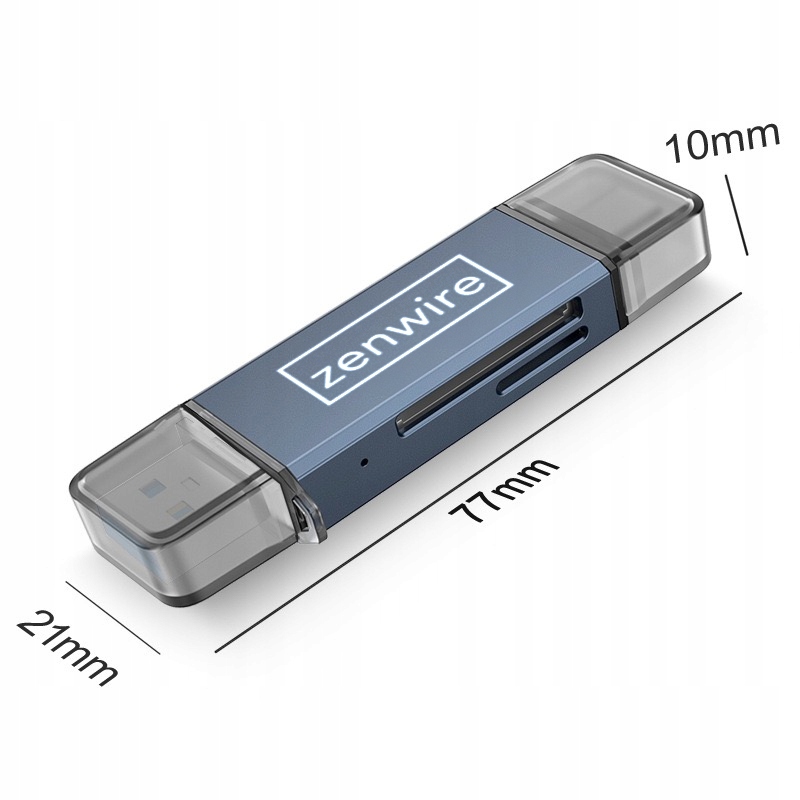 Czytnik Kart Pamięci SD USB 3.0 USB-C Adapter 4w1 SD + MICRO SD TF 5 Gb/s do 2TB - Zdjęcie nr 8