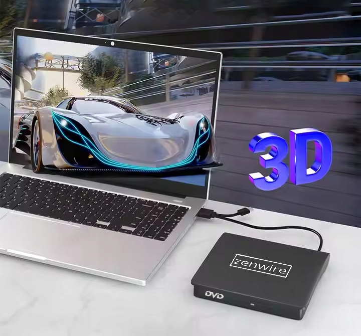 Zewnętrzny Przenośny Napęd DVD CD USB 3.0 Nagrywarka Odtwarzacz płyt CD/DVD do laptopa komputera - Zdjęcie nr 14