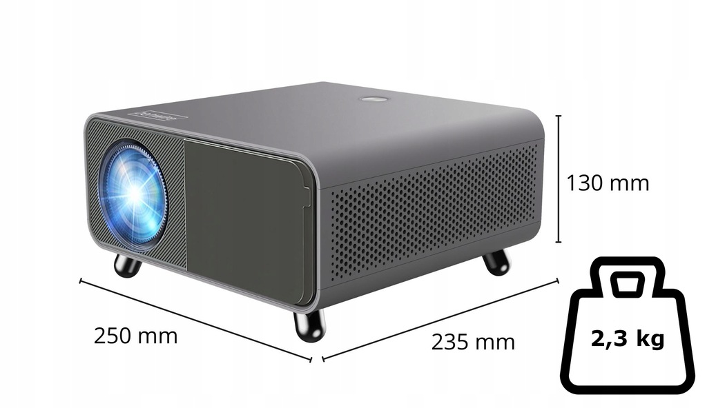 Rzutnik Projektor WiFi2.4/5 GHz Android TV FULL HD 4K 550 ansi Autofocus Autokeystone do telefonu laptopa PC Zenwire X5 - Zdjęcie nr 11