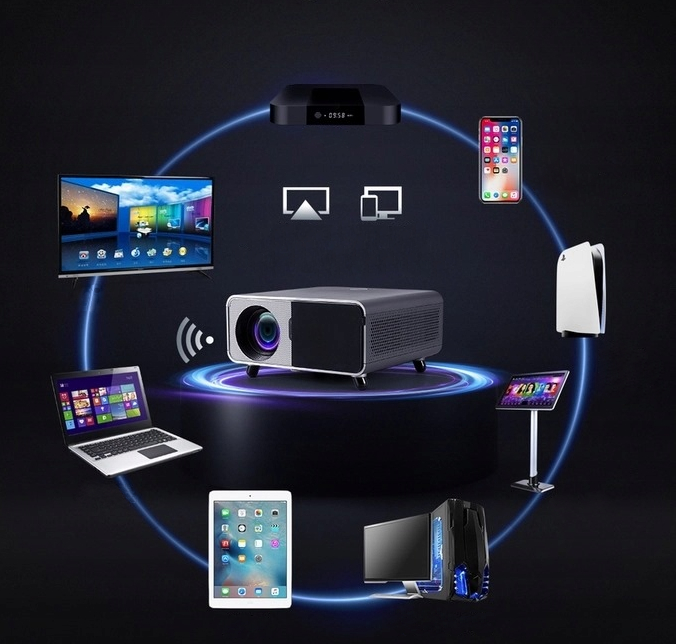 Rzutnik Projektor WiFi2.4/5 GHz Android TV FULL HD 4K 550 ansi Autofocus Autokeystone do telefonu laptopa PC Zenwire X5 - Zdjęcie nr 14