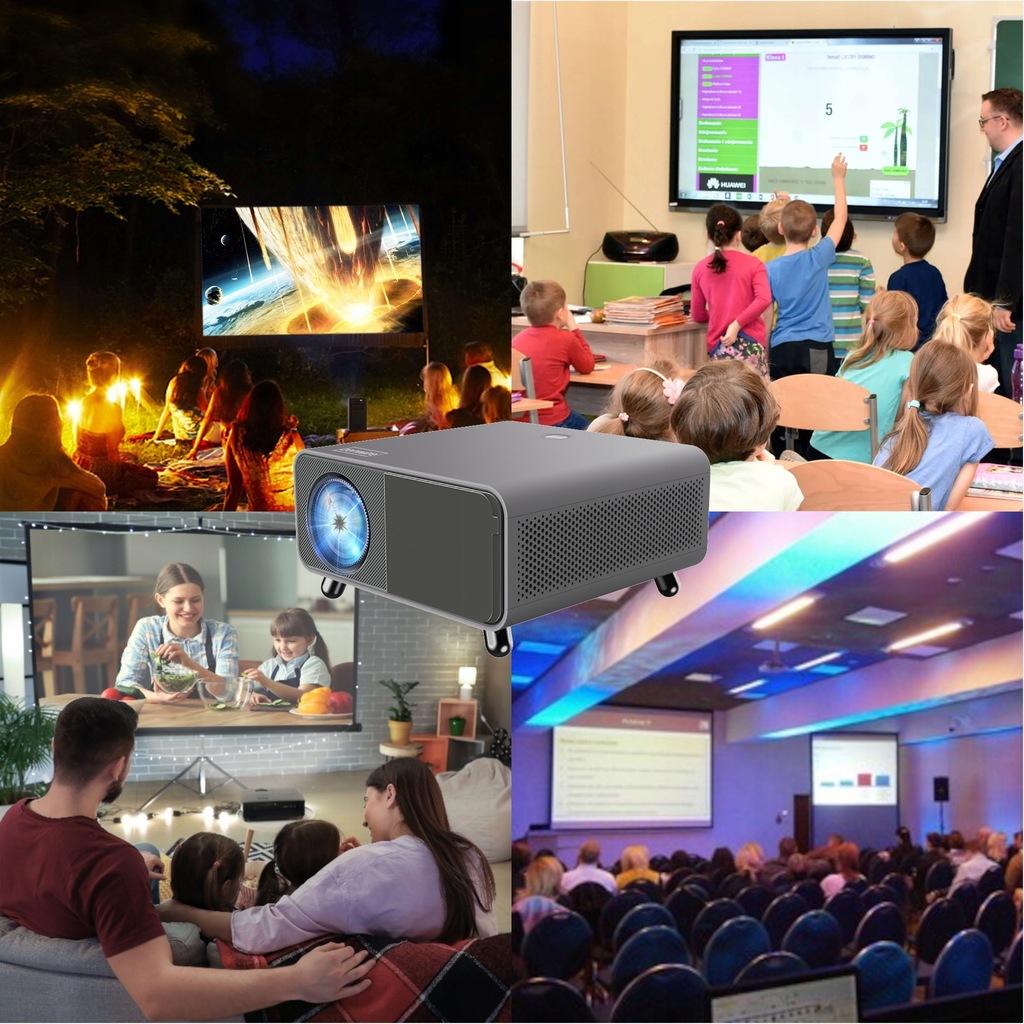 Rzutnik Projektor WiFi2.4/5 GHz Android TV FULL HD 4K 550 ansi Autofocus Autokeystone do telefonu laptopa PC Zenwire X5 - Zdjęcie nr 9