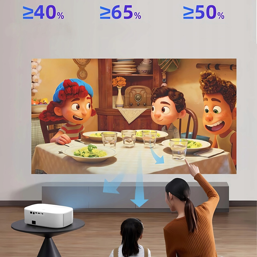 Projektor Rzutnik Full HD 4K 24000lm 800 Ansi WiFi 2.4/5 Ghz SMART TV Linux Netflix Youtube Amazon MULTIMEDIALNY AutoFocus AutoKeystone Bluetooth Zenwire Yg691 - Zdjęcie nr 10