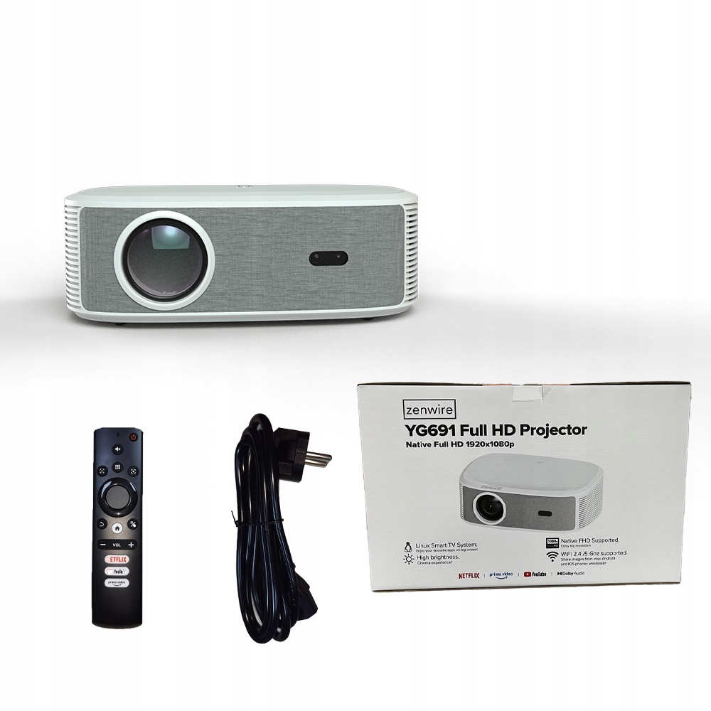Projektor Rzutnik Full HD 4K 24000lm 800 Ansi WiFi 2.4/5 Ghz SMART TV Linux Netflix Youtube Amazon MULTIMEDIALNY AutoFocus AutoKeystone Bluetooth Zenwire Yg691 - Zdjęcie nr 13