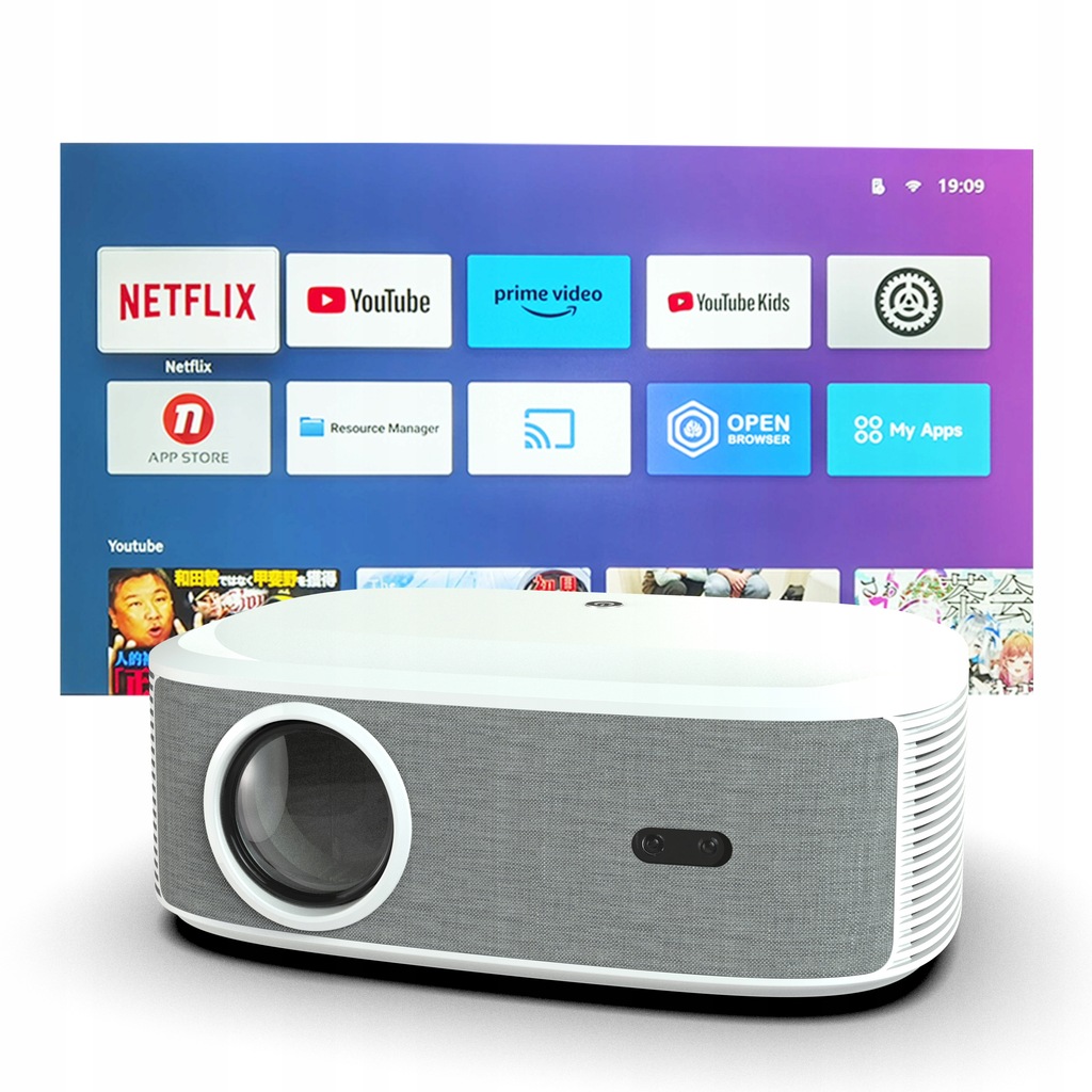 Projektor Rzutnik Full HD 4K 24000lm 800 Ansi WiFi 2.4/5 Ghz SMART TV Linux Netflix Youtube Amazon MULTIMEDIALNY AutoFocus AutoKeystone Bluetooth Zenwire Yg691 - Zdjęcie nr 2