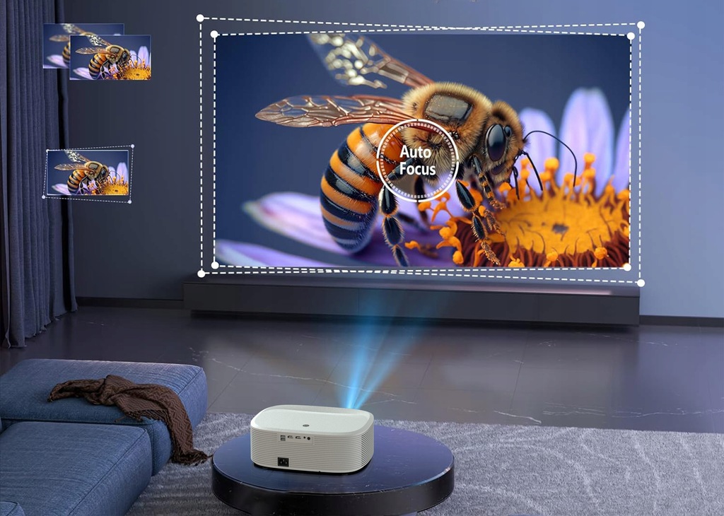Projektor Rzutnik Full HD 4K 24000lm 800 Ansi WiFi 2.4/5 Ghz SMART TV Linux Netflix Youtube Amazon MULTIMEDIALNY AutoFocus AutoKeystone Bluetooth Zenwire Yg691 - Zdjęcie nr 7
