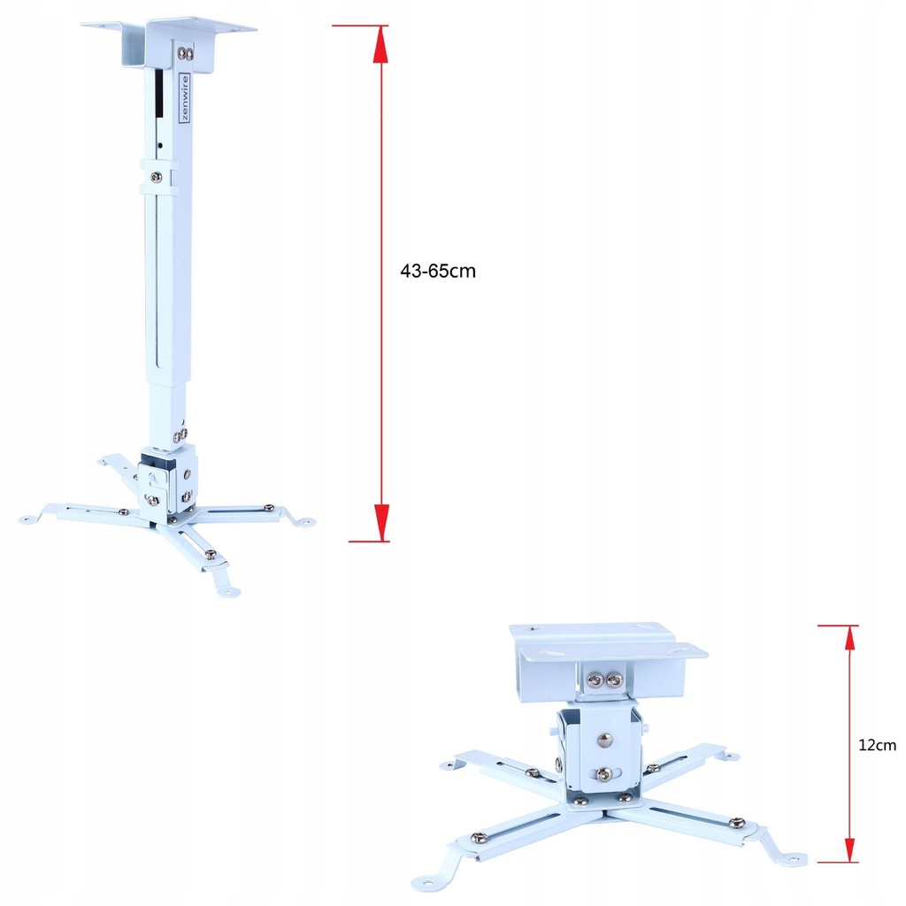 Uchwyt Wieszak do Projektora Rzutnika Zenwire 4w1 Sufitowy Ścienny do 25 kg - Zdjęcie nr 7