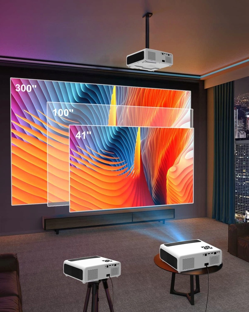 Projektor Rzutnik LED WiFi 2.4/5GHz Android TV FULL HD 4K 24000lm 800 ansi Autofocus Autokeystone 4D Bluetooth 2x HDMI/2x USB/Ethernet/Audio Zenwire e660h - Zdjęcie nr 10