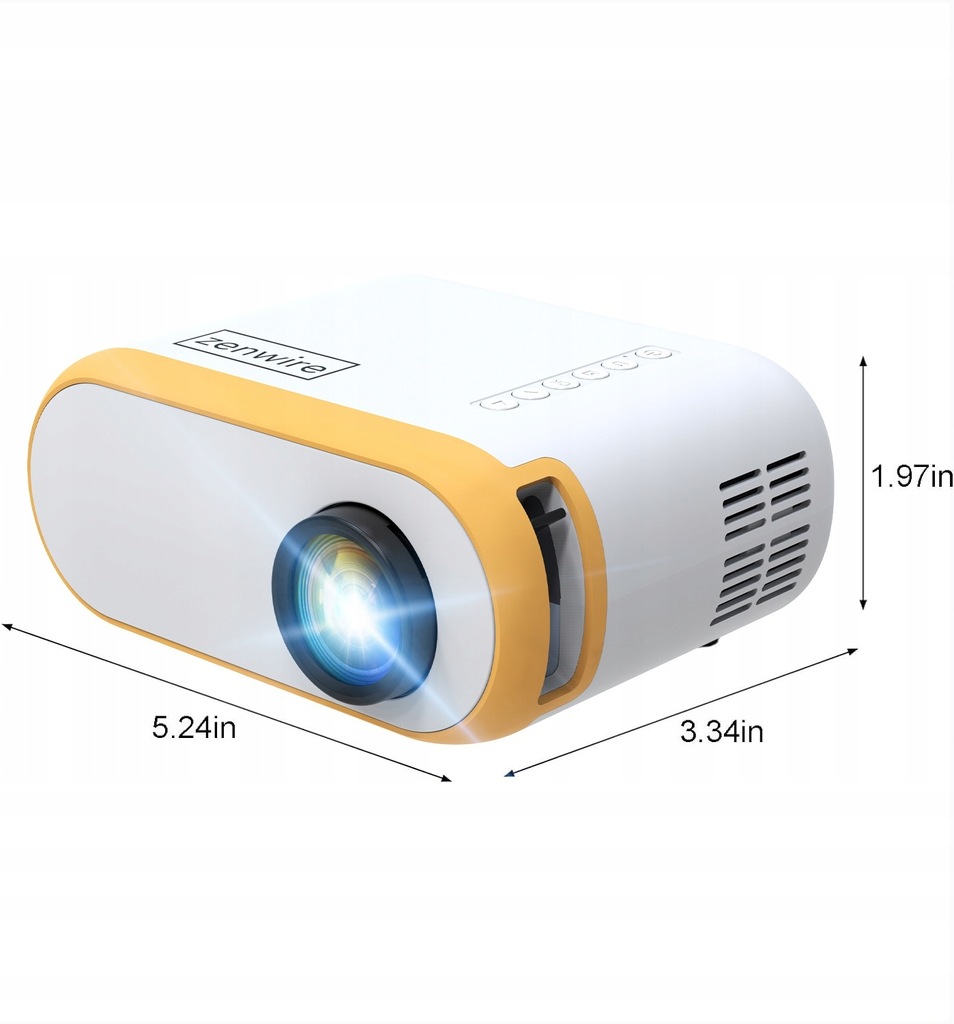 MINI PROJEKTOR LED PRZENOŚNY MAŁY RZUTNIK FULL HD TV HDMI 3000 lm Zenwire d300 - Zdjęcie nr 12