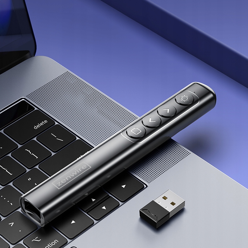 Wskaźnik Prezenter Laserowy Bezprzewodowy Pilot Laser USB do Prezentacji Zenwire S9 - Zdjęcie nr 2