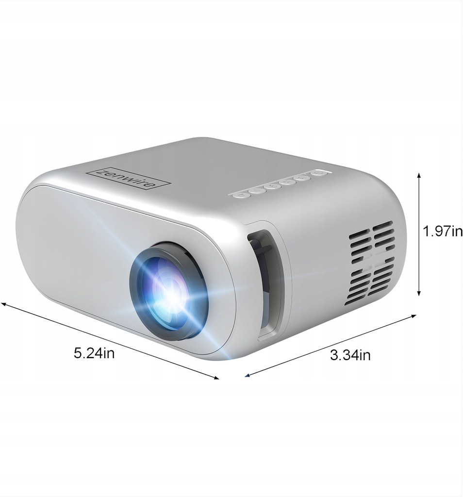 Mini Projektor Przenośny Rzutnik WiFi 2.4/5 GHz Miracast Airplay Full HD do telefonu smartfona 3000 lm Zenwire d300s - Zdjęcie nr 11