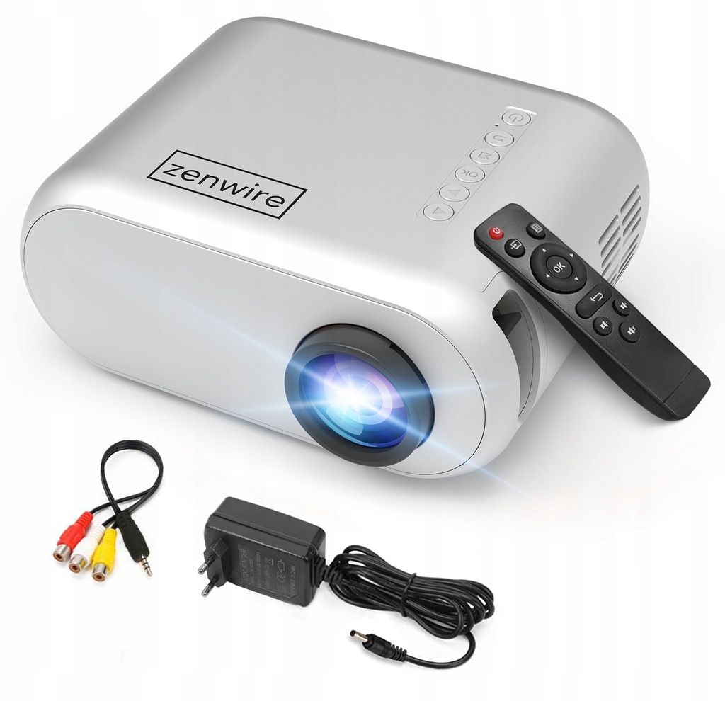 Mini Projektor Przenośny Rzutnik WiFi 2.4/5 GHz Miracast Airplay Full HD do telefonu smartfona 3000 lm Zenwire d300s - Zdjęcie nr 13