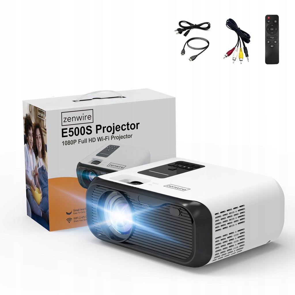 Mini Projektor Przenośny Rzutnik WiFi 2.4/5 GHz Miracast Airplay Full HD 4K 7500lm 250 ansi Bluetooth 5.0 Zenwire e500s - Zdjęcie nr 13