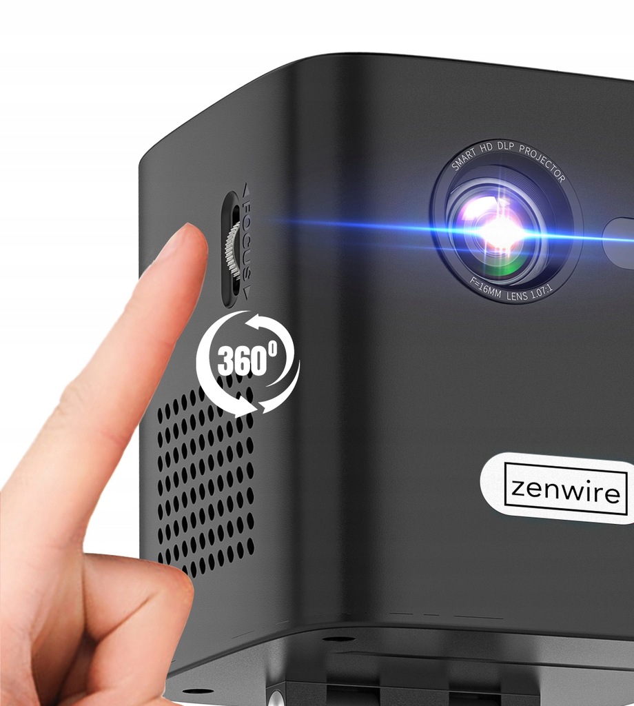 Mini Projektor DLP Przenośny Rzutnik Full HD 4K WiFi Android z wbudowaną baterią + Statyw + Etui ochronne Zenwire c1000 - Zdjęcie nr 14