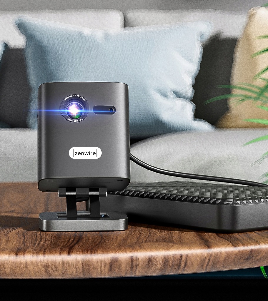 Mini Projektor DLP Przenośny Rzutnik Full HD 4K WiFi Android z wbudowaną baterią + Statyw + Etui ochronne Zenwire c1000 - Zdjęcie nr 8