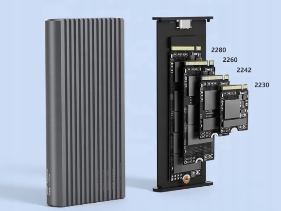 Obudowa na dysk SSD m2 4w1 NVME Pcie SATA NGFF M.2 USB-C USB 3.0 10 GB/s Adapter Kieszeń LED RGB Zenwire 2808SN - Zdjęcie nr 2