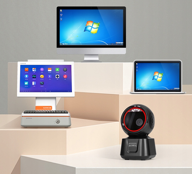 Czytnik Kodów Kreskowych Skaner QR 1D 2D USB Przewodowy Stacjonarny EAN GS1 Prędkość odczytu 350 skanów/s