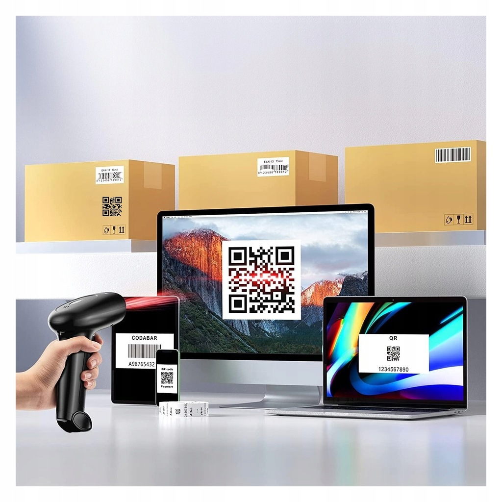 Czytnik Skaner Kodów Kreskowych QR 1D 2D ze Stacją Dokującą USB BEZPRZEWODOWY Zenwire W2503 - zdjęcie 2