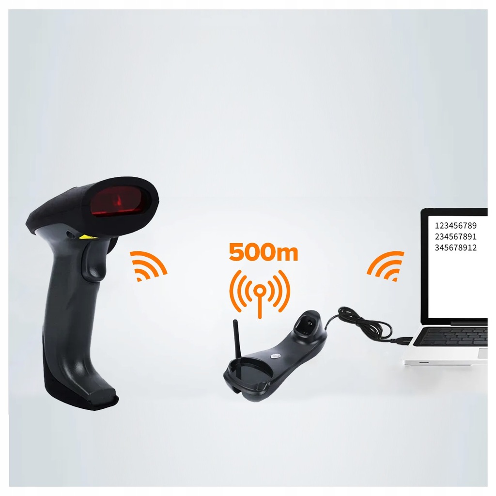 Czytnik Skaner Kodów Kreskowych QR 1D 2D ze Stacją Dokującą USB BEZPRZEWODOWY Zenwire W2503 - zdjęcie 7